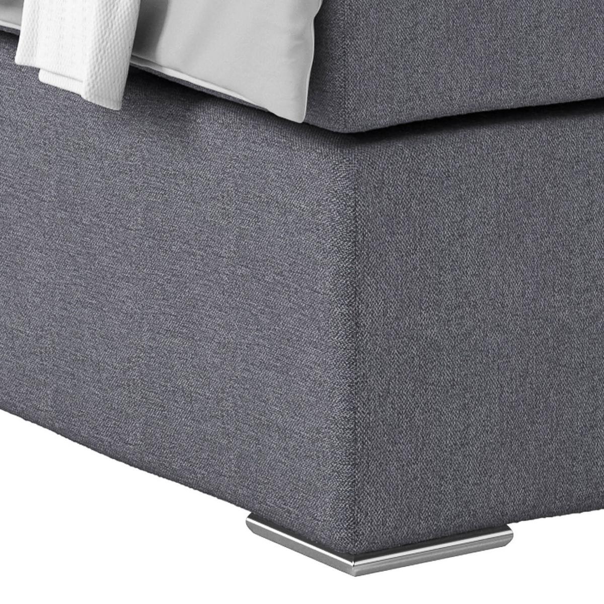 Postel Boxspring NERO PL: 160/200 cm, tmavě šedá - tmavě šedá/světle šedá, Konvenční, kov/textil (160/200cm)