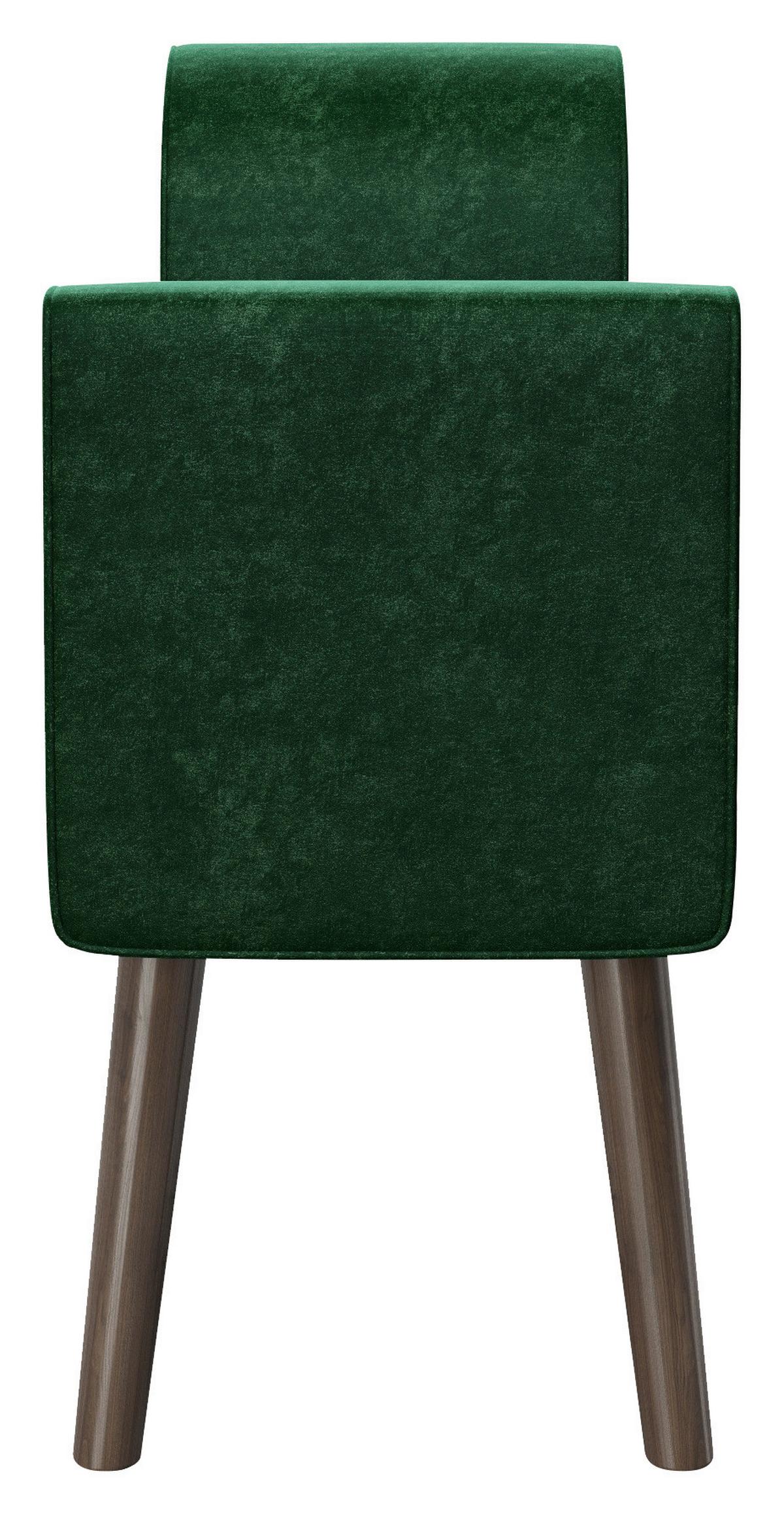 Hockerbank Tiffany Samt Grün H: 54,50 Cm - Walnussfarben/Grün, MODERN, Textil (92.7/54,5/30cm) - Playboy