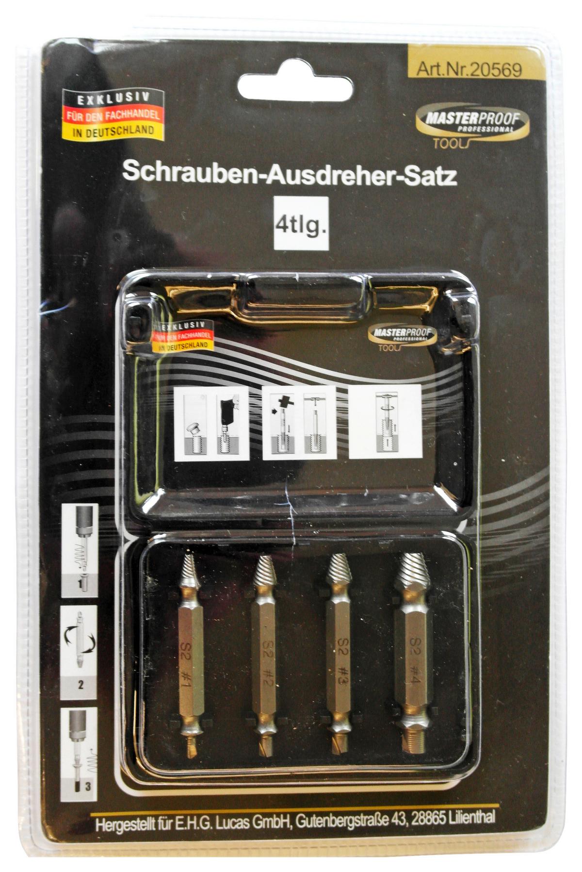 Schraubenausdrehersatz Bernd 4--Teilig. Carbonstahl - KONVENTIONELL, Metall