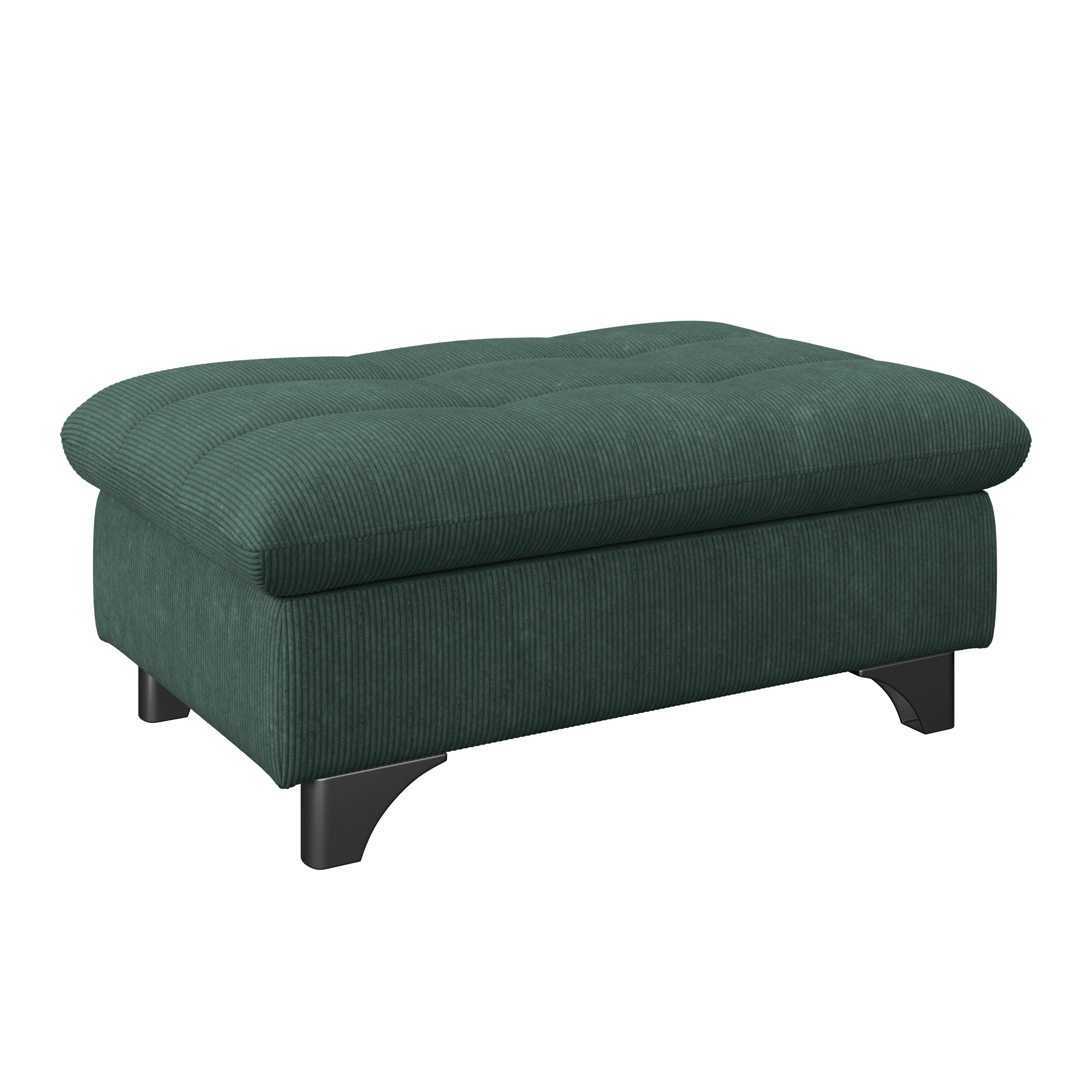 Hocker Gemini Waldgrün, B: 108cm - Waldgrün/Chromfarben, KONVENTIONELL, Textil (108/46/108cm)