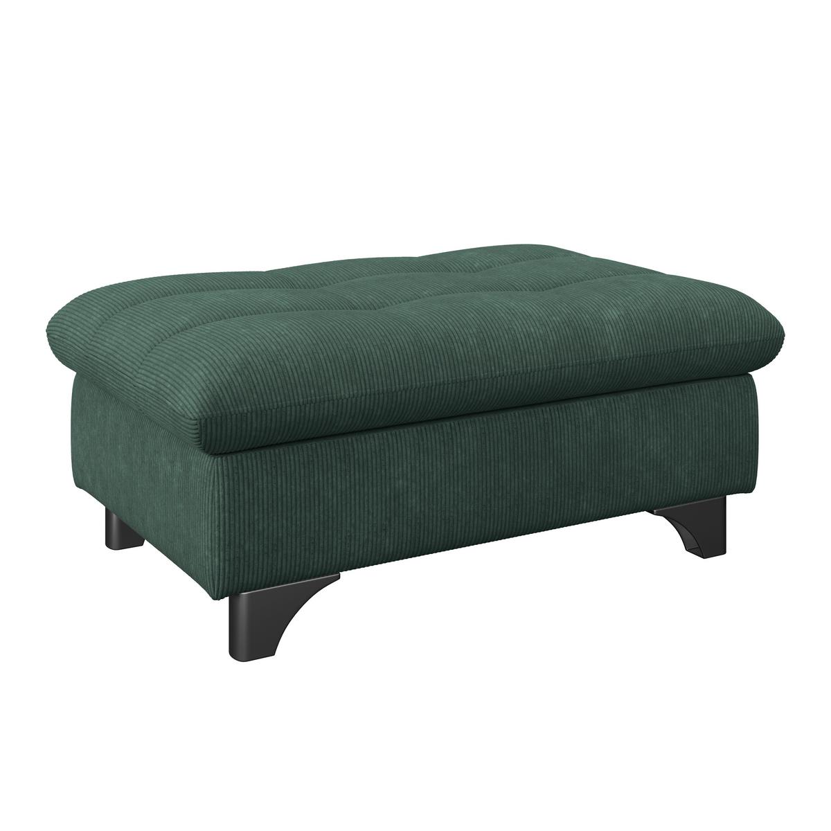 Hocker Gemini Waldgrün, B: 108cm - Waldgrün/Chromfarben, KONVENTIONELL, Textil (108/46/108cm)