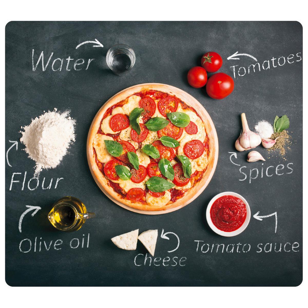 Herdabdeckplatte Pizza - Multicolor/Schwarz, Basics, Glas (56/50/1,4cm) - Kesper