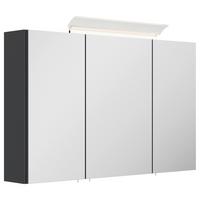 Spiegelschrank Graphitfarben B: 120 Cm - Graphitfarben, MODERN, Glas/Holzwerkstoff (120/62,5/17cm) - MID.YOU