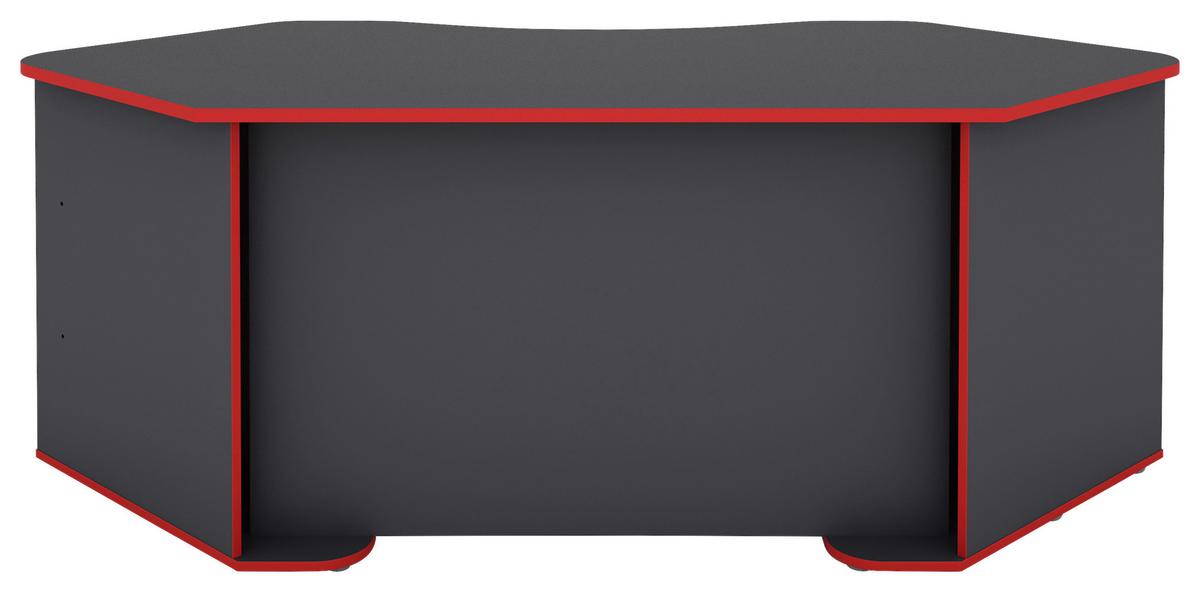 Eckschreibtisch Mit Stauraum B: 85 H: 76 Cm Thanatos - Anthrazit/Rot, MODERN, Holzwerkstoff (198,2/85/76cm) - MID.YOU