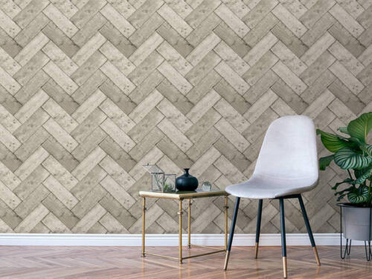 Vliestapete Herringbone - Hellgrau, Basics, Papier/Kunststoff (53/1000cm)