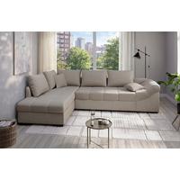 Eckschlafsofa Alvito Taupe S: 202x298 Cm - Taupe/Schwarz, MODERN, Textil (202/298cm) - MID.YOU