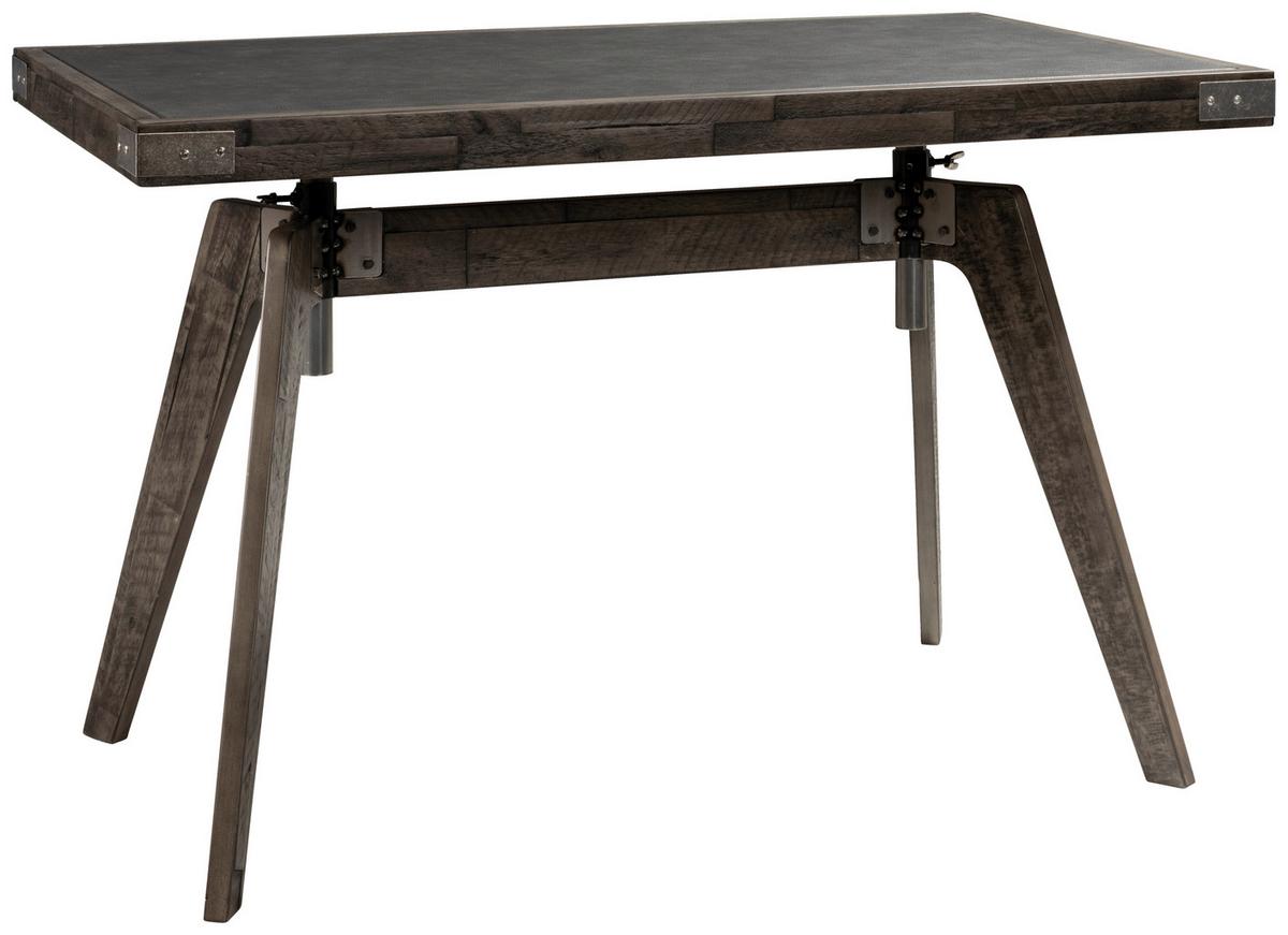 Schreibtisch B 70cm H 72-88cm Accessoires, Akazie - Dunkelgrau/Akaziefarben, Design, Holz/Textil (120/70/72-88cm) - Hasena