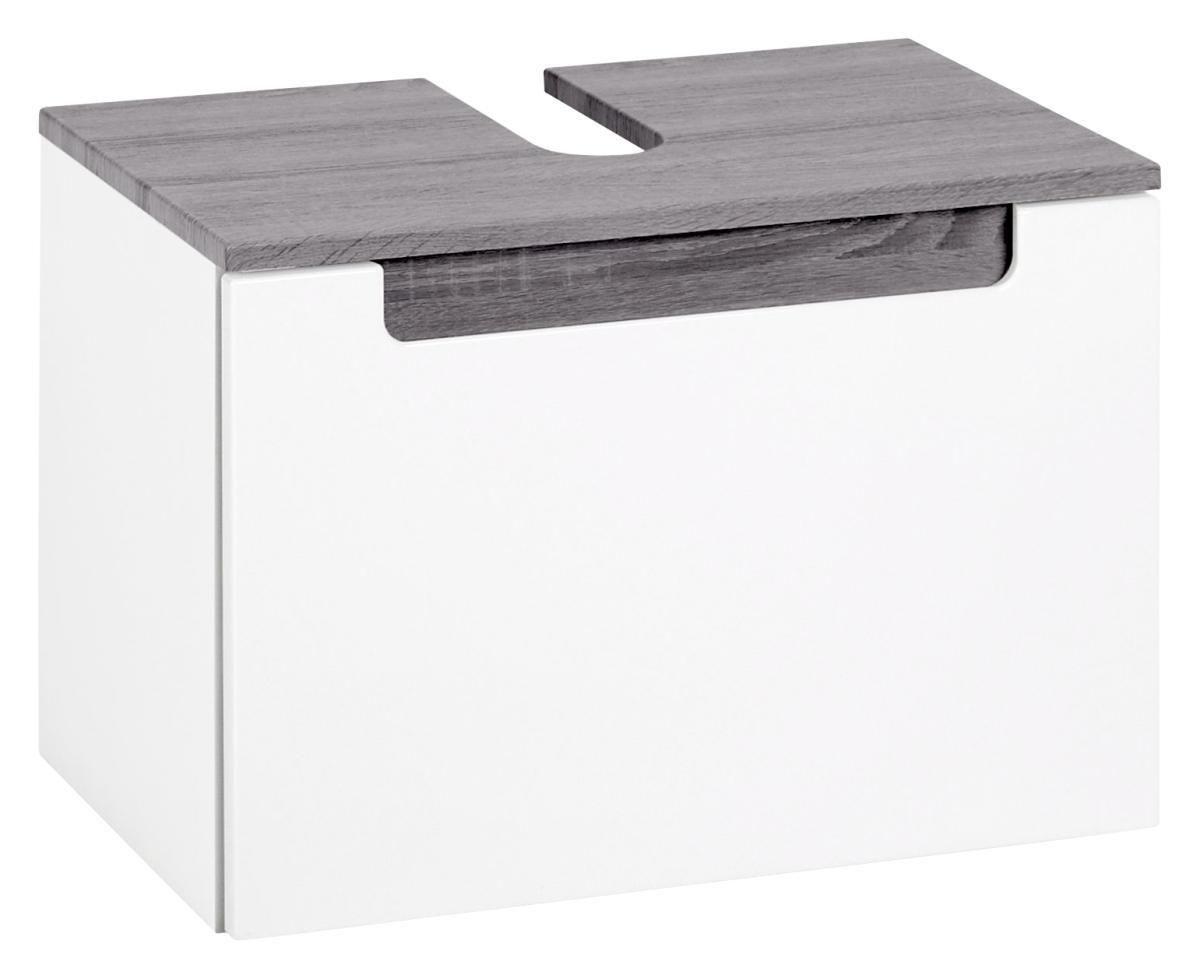 Waschbeckenunterschrank Siena B. 60 cm Silbereiche/Weiß - Weiß/Silbereichenfarben, MODERN, Holzwerkstoff (60/40/35cm) - Held