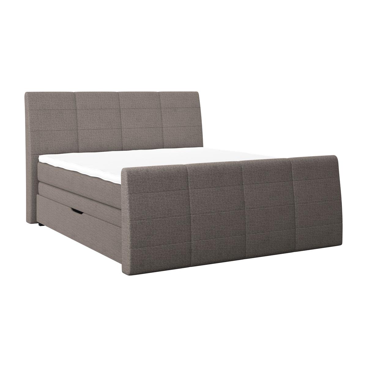 Boxspringbett Libra - Graubraun/Schwarz, KONVENTIONELL, Textil (160/200cm)