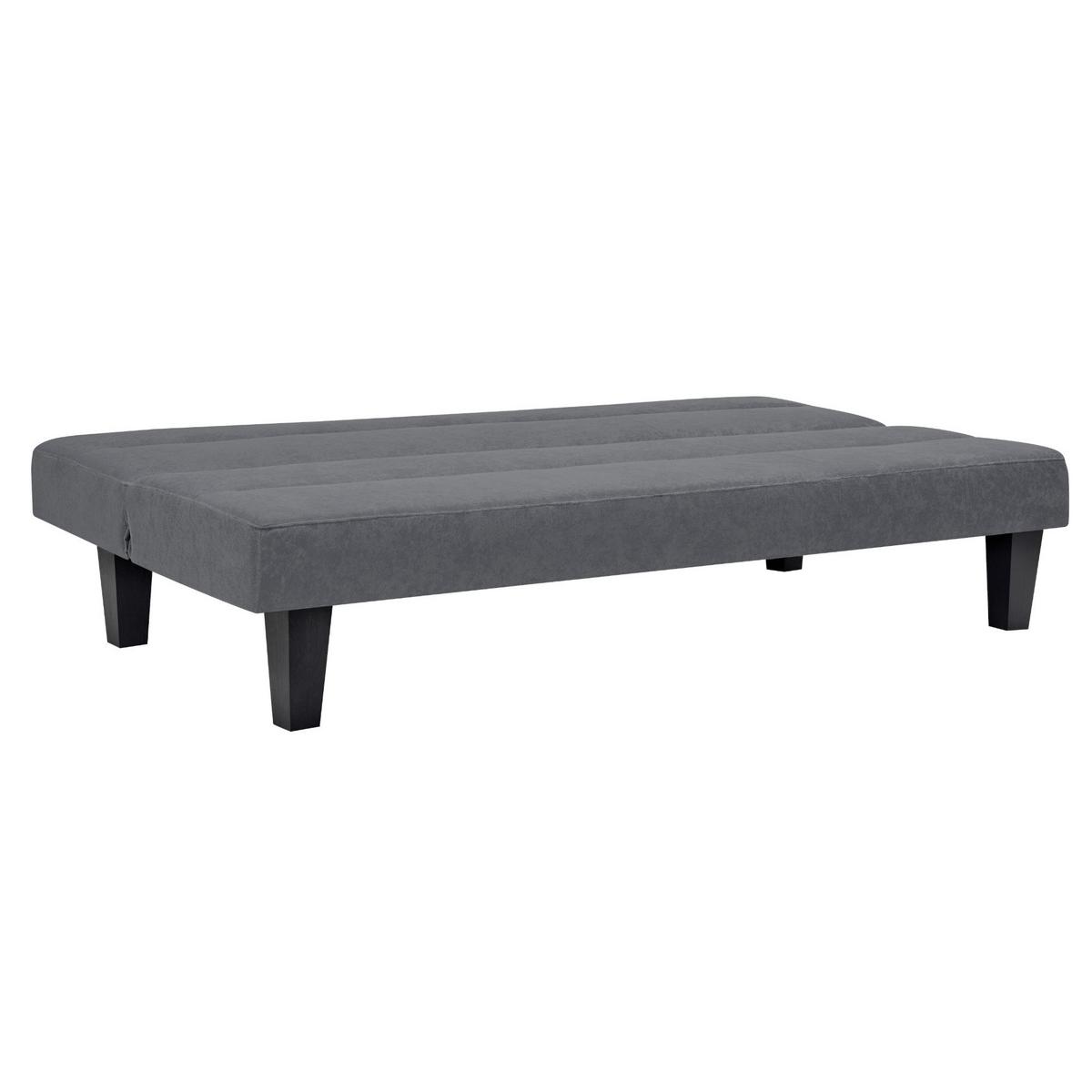 Schlafsofa Kebo, Anthrazit B: 175 Cm - Anthrazit/Schwarz, Design, Textil/Metall (175/73/81cm) - MID.YOU