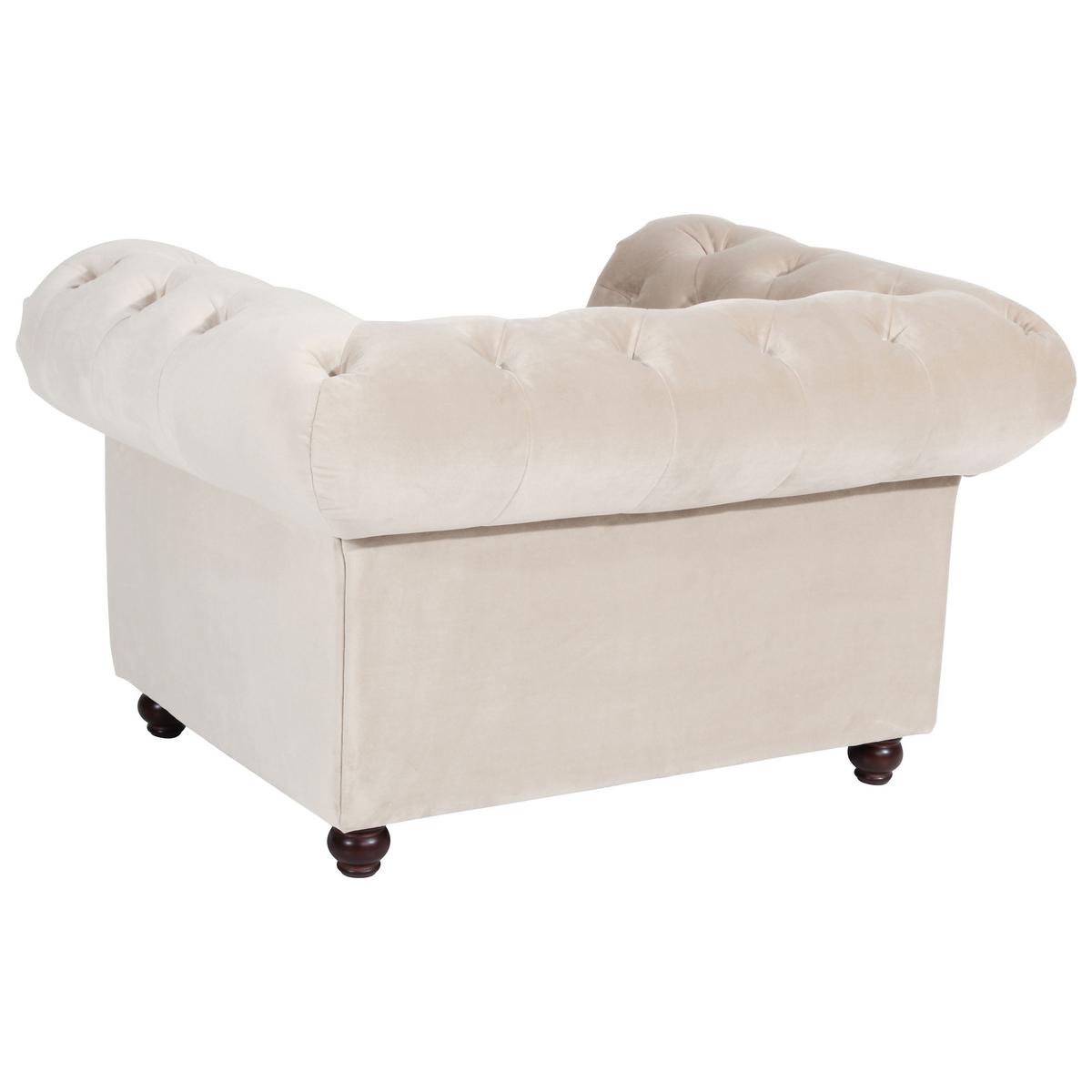 CHESTERFIELD-SESSEL ORLEANS - Nussbaumfarben/Creme, Design, Textil (135/77/100cm) - Max Winzer