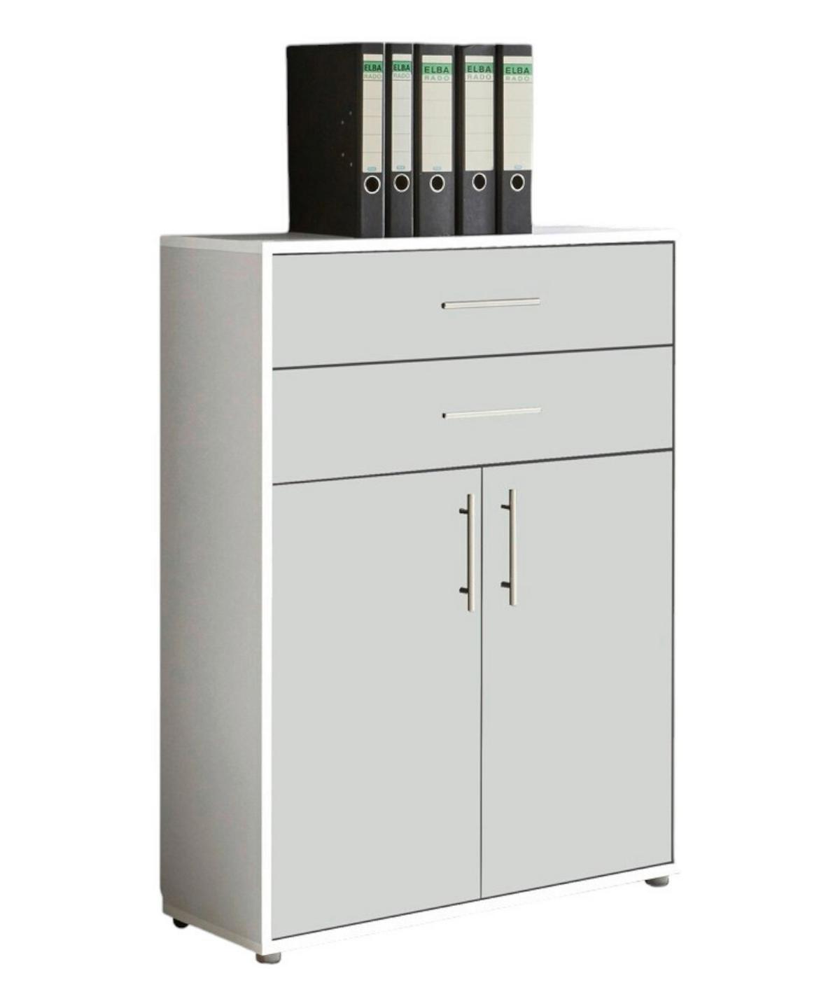 Office Edition B: 84,5 cm Weiß - Weiß, MODERN, Holzwerkstoff (84,5/114/33cm) - MID.YOU