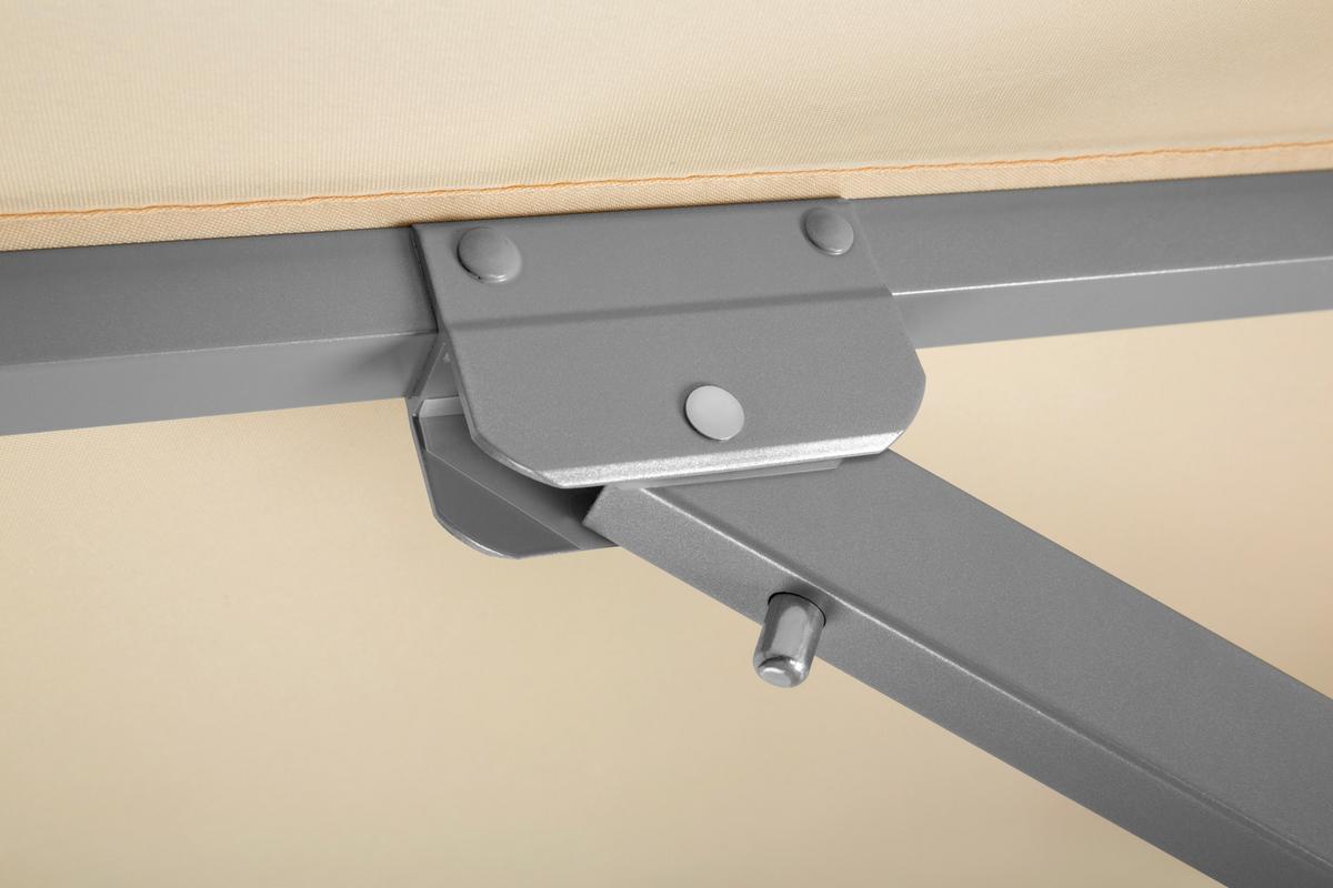 Sonnenschirm Rooftop 350 X 275 X 350 cm Lichtecht Naturfarben - Silberfarben/Naturfarben, Basics, Textil/Metall (350/275/350cm) - Schneider