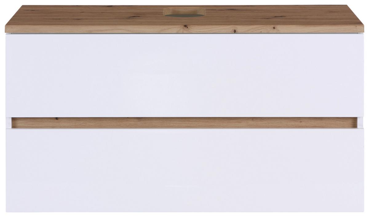 Waschtischunterschrank Hängend Marbella B: 100 Cm Weiß - Weiß, MODERN, Keramik/Holzwerkstoff (100/64,5/47cm)