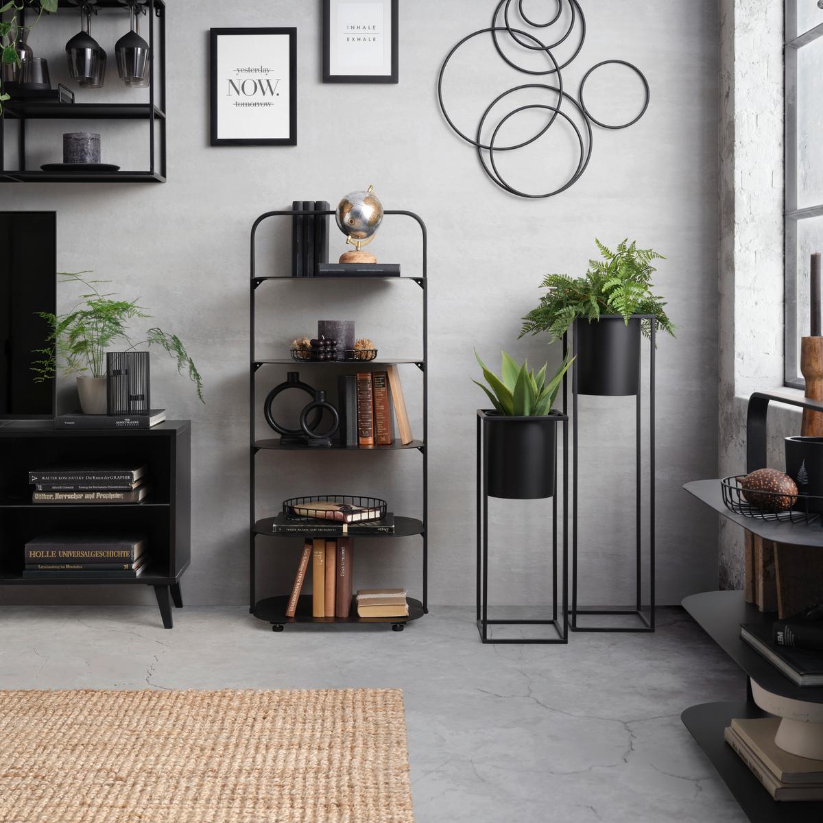 OBAL NA KVĚTINÁČ KIARA -AKT- -TOP- - černá, Lifestyle, kov (20,8/55,5cm) - Mömax