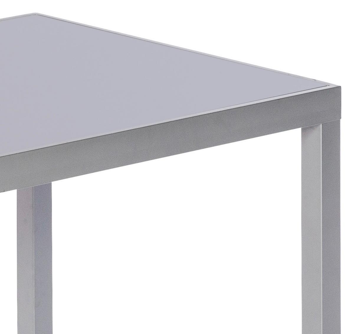 Gartentisch Aluminium/glas L: 150 Cm - Silberfarben, KONVENTIONELL, Glas/Metall (150/90/72cm) - Gardenson