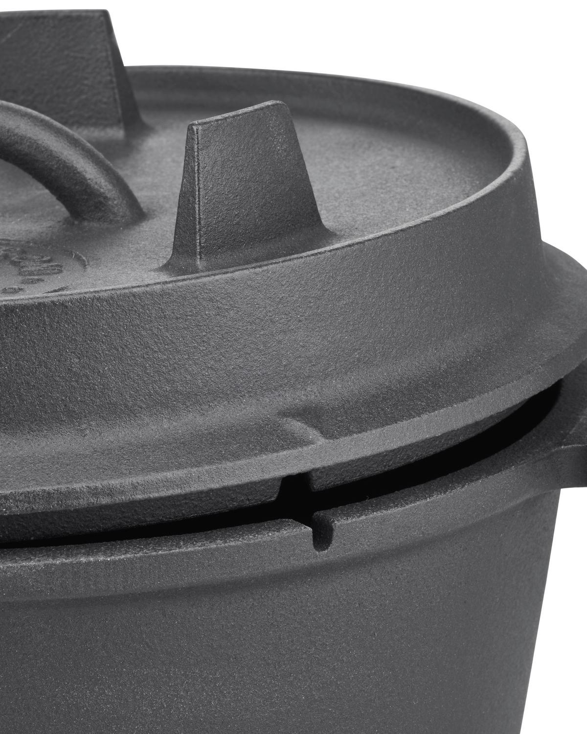 Dutch-Oven-Set 4 -Teilig. Gusseisen, schwarz - Schwarz, Basics, Metall (4,2kg) - GSW