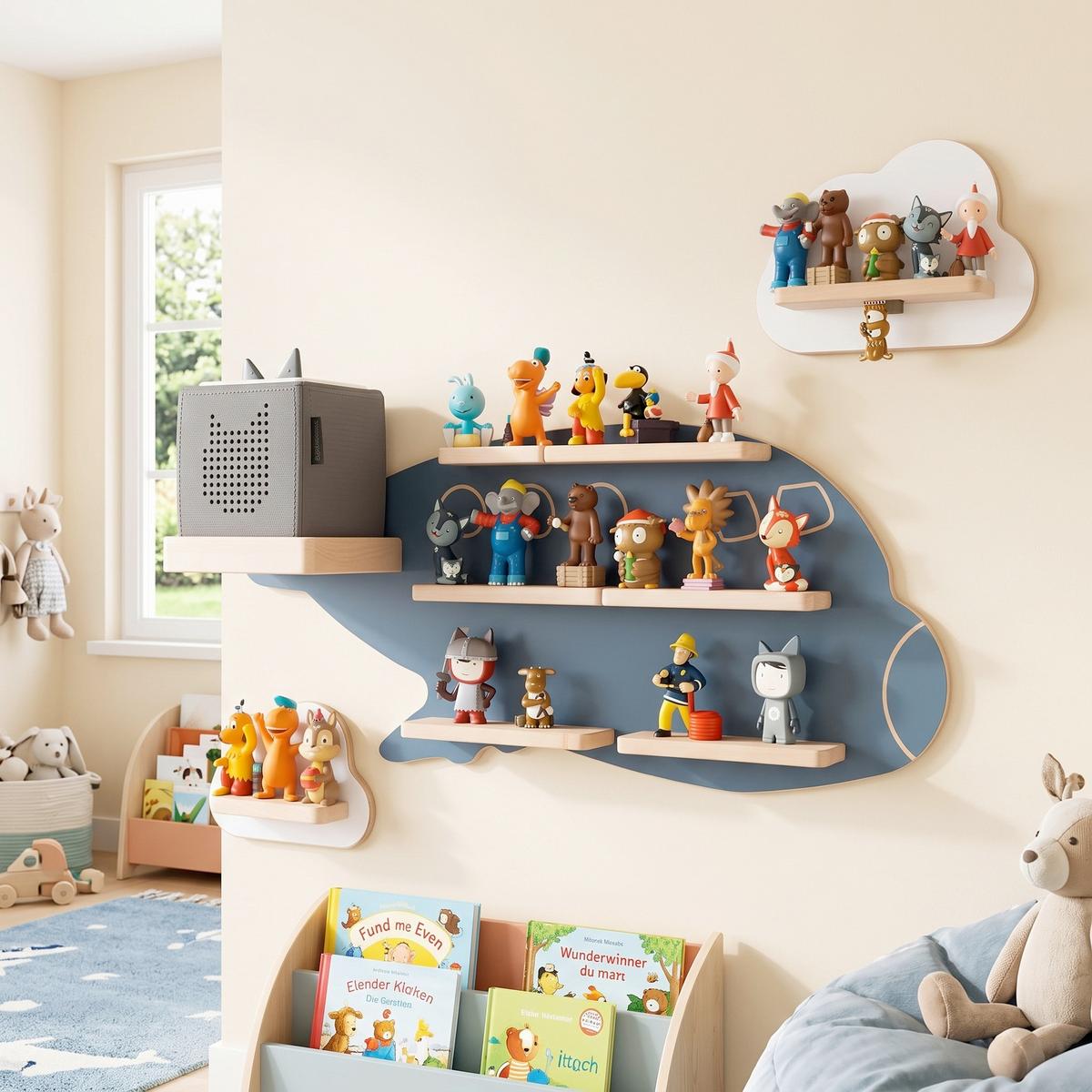 Kinderregal Boarti Blau B: 60 cm - Blau/Weiß, MODERN, Holzwerkstoff (60/30/19cm) - Livetastic