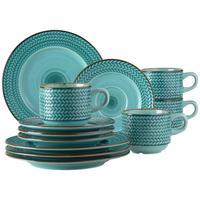 Kaffeeservice Prospero 4 Personen Geschirr Set - Blau, Basics, Keramik (24,5/24,5/22,5cm) - Mäser