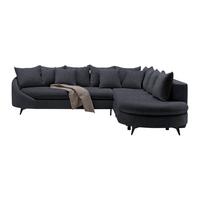 Rohová sedačka AXEL, pravá, tmavě šedá tkanina - černá/tmavě šedá, Moderní, kov/textil (291/250cm) - Mömax