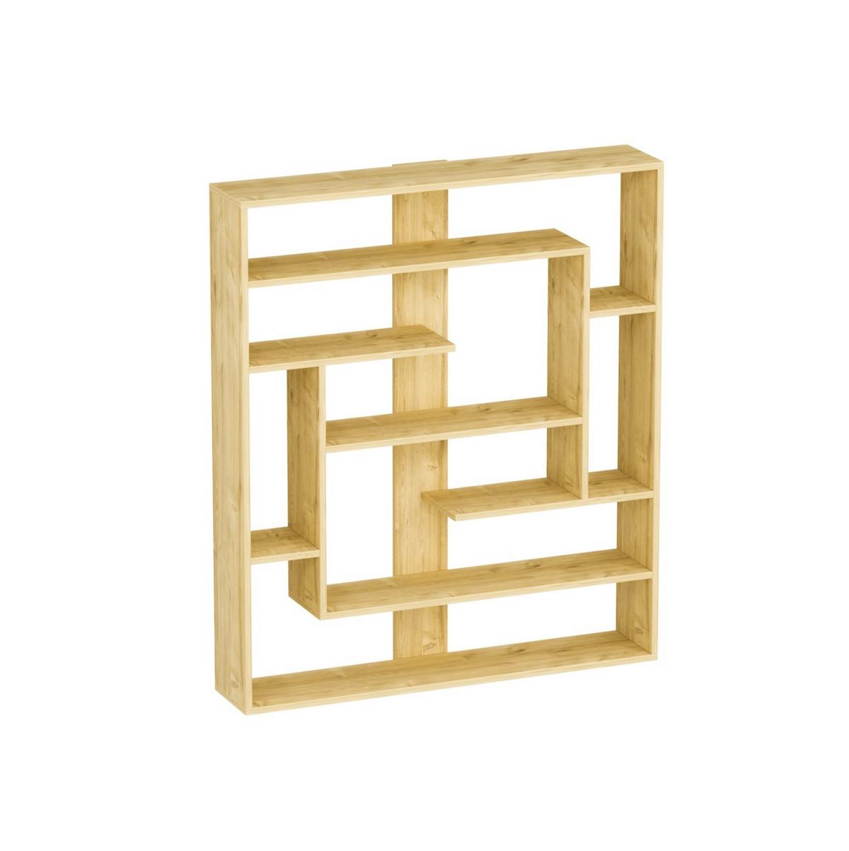 Regal Poseidon Standregal - Eichefarben, Design, Holzwerkstoff (114/132/22cm) - Livetastic