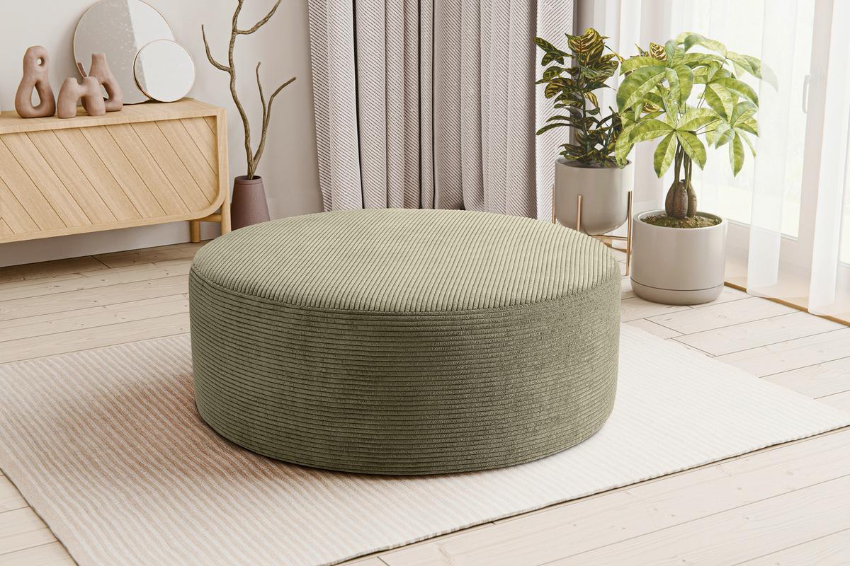 Hocker Kolo Khaki B: 103cm - Khaki/Schwarz, Basics, Textil (103/39/103cm) - MID.YOU