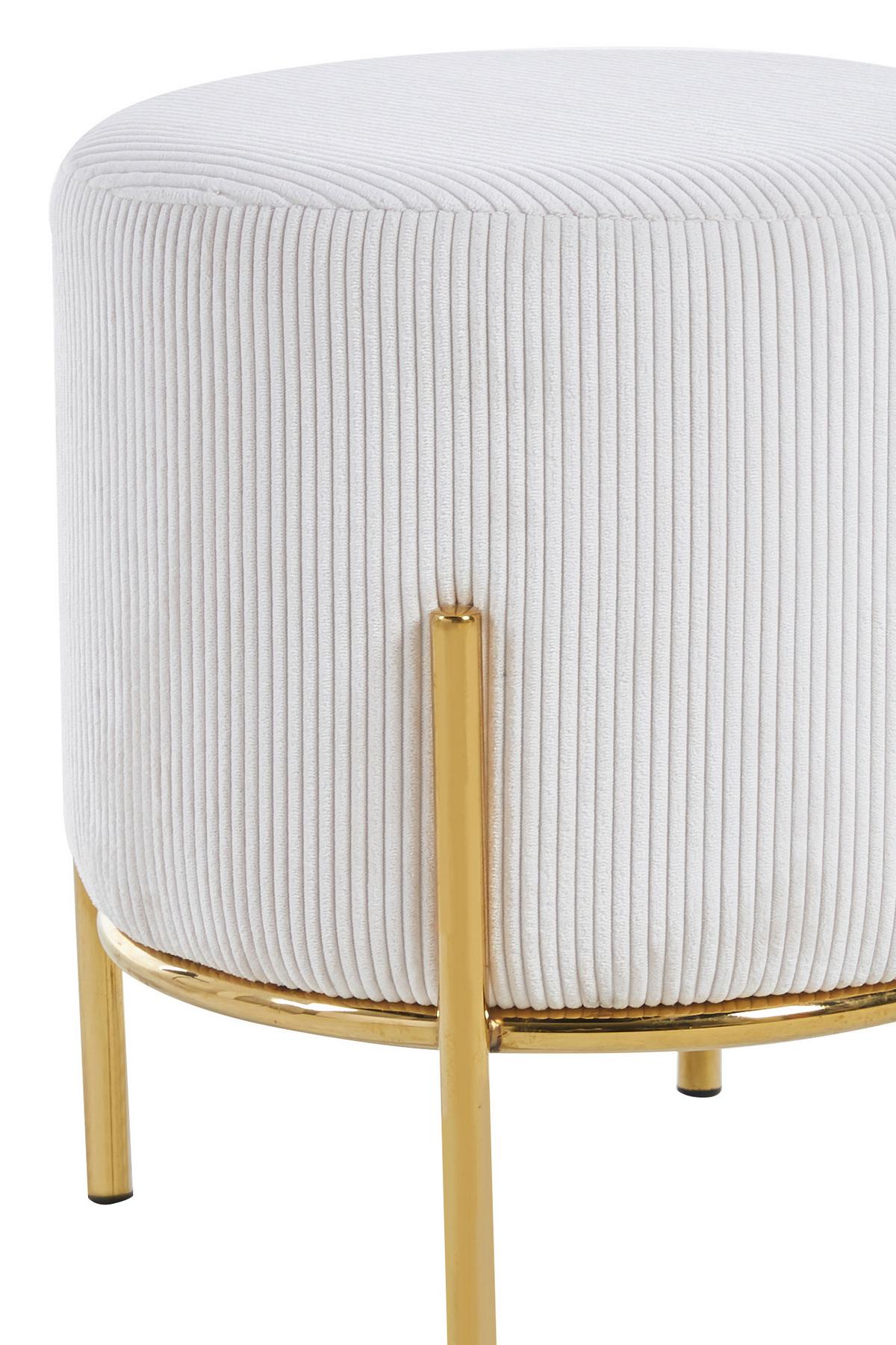 Hocker Goldfarben, Beige B: 35 Cm - Beige/Goldfarben, MODERN, Textil (35/38/35cm) - Livetastic