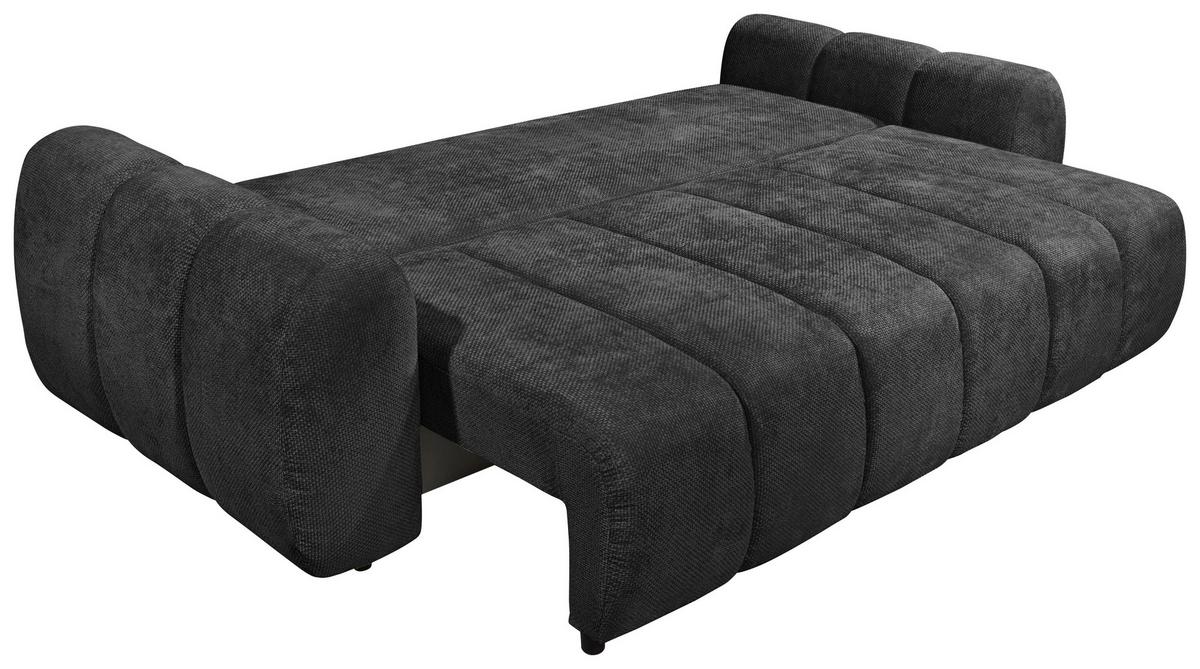 Schlafsofa Bubble Schwarz B: 256 Cm - Schwarz, Design, Textil (256/76/112cm) - MID.YOU