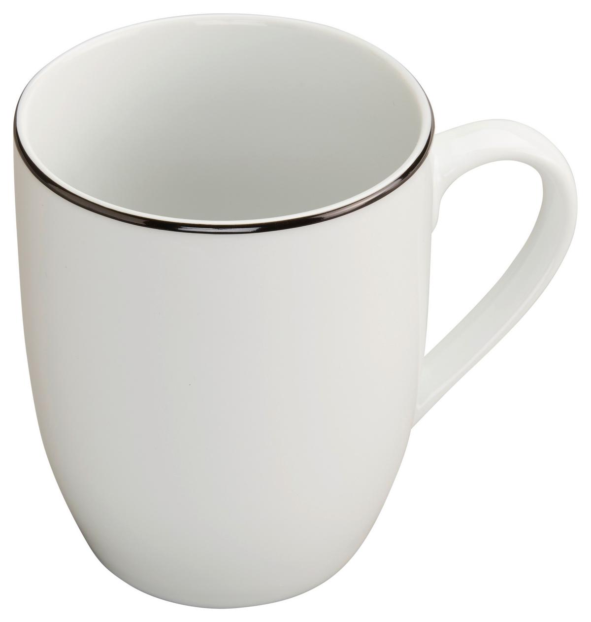 Kombiservice Levi Keramik 6 Personen Geschirr Set Weiß - Schwarz/Weiß, MODERN, Keramik - James Wood