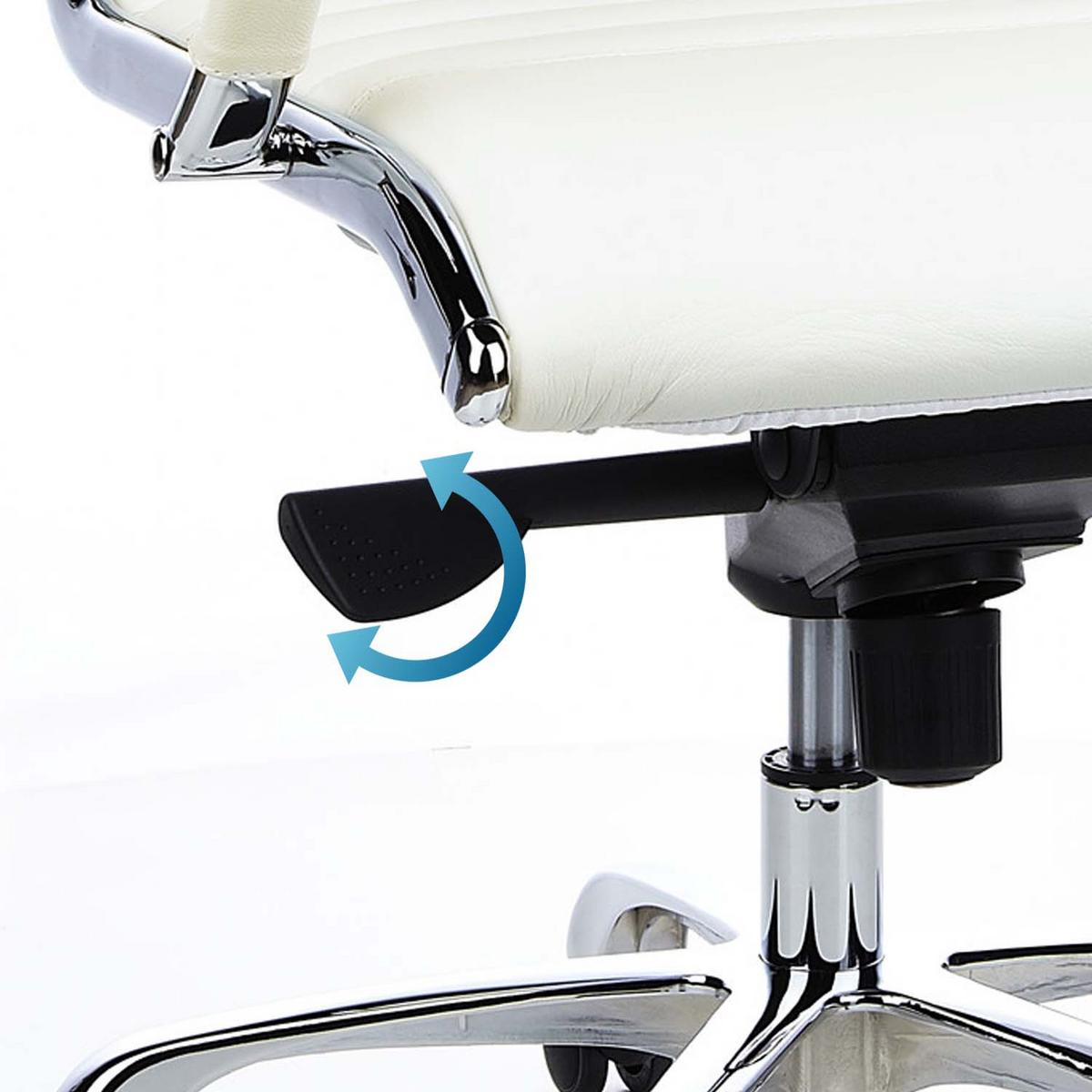 Drehstuhl Parma 10 Cremefarben - Chromfarben/Creme, MODERN, Leder/Kunststoff (60/111/50cm) - MID.YOU