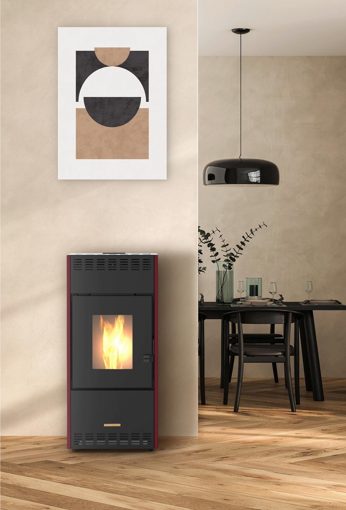 Pelletofen Mareni Schwarz 8 kW, WI-FI-FÄHIG - Schwarz, Basics, Metall (45/55/99cm)