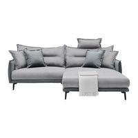Rohová sedačka NUOVO, obojstranná, sivá - čierna/sivá, Modern, kov/textil (245/72-113/190cm) - Mömax