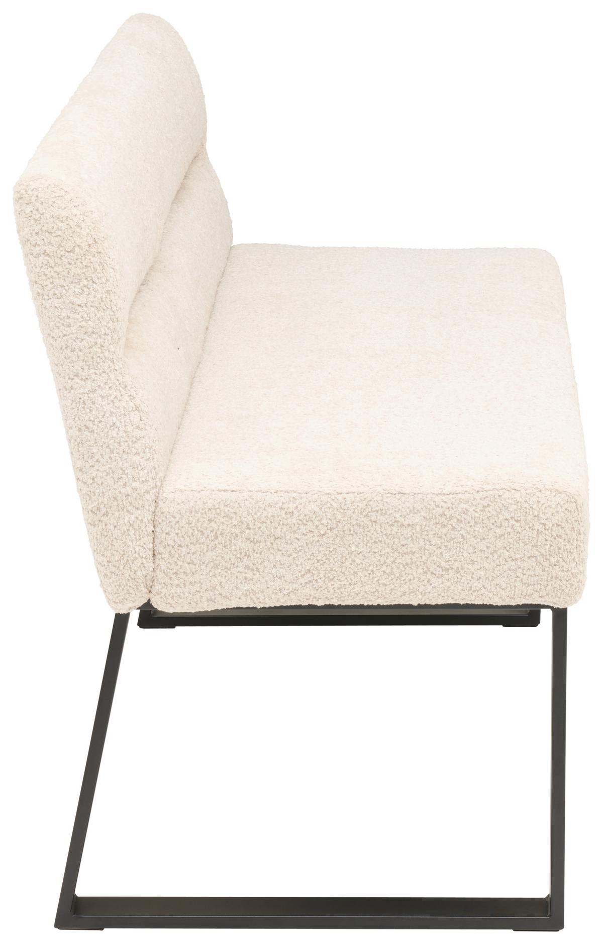 Sitzbank Kea Mit Lehne Beige, B: 140 Cm - Beige/Schwarz, KONVENTIONELL, Textil/Metall (140/83/61cm) - MID.YOU