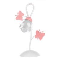 Kindertischleuchte 4924/L - Pink/Weiß, Basics, Glas/Metall (16/37cm)