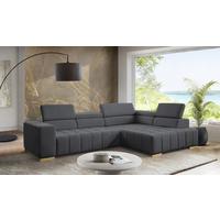 Ecksofa Elias Neu Graphitfarben S: 307x201 Cm - Graphitfarben/Naturfarben, Design, Textil (307/201cm) - Livetastic