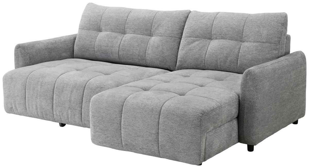 Elektrická sedačka LINA, obojstranná, sivá ženilka - čierna/sivá, Basics, kov/drevo (227/158cm)