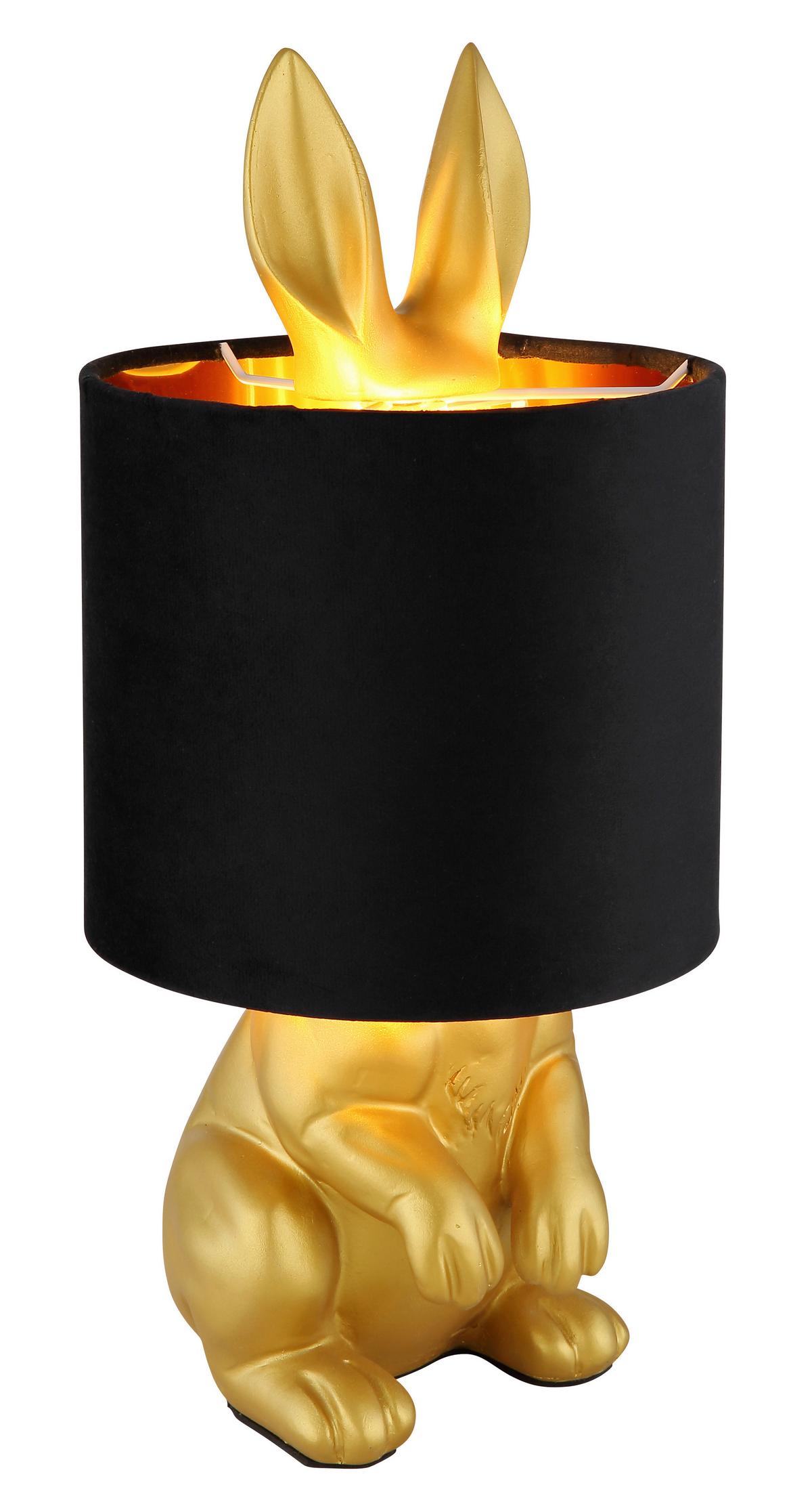 Tischleuchte 21633g Hase - Goldfarben/Schwarz, Trend, Kunststoff/Textil (18/41cm) - Globo