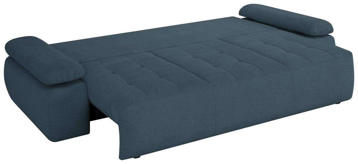 Schlafsofa Madox Blau B: 255 cm - Blau/Schwarz, Design, Textil (255/89/109cm) - MID.YOU