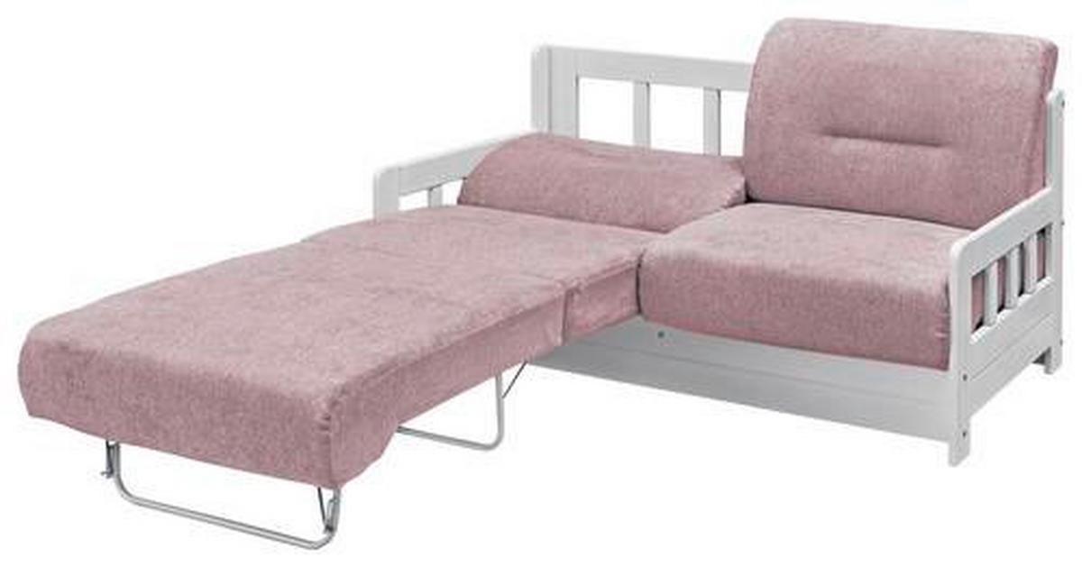 2-Sitzer-Sofa mit Schlaffunkt. Camino Holzkorpus Rosa/Weiß - Rosa/Weiß, LIFESTYLE, Holz/Textil (154/88/90cm) - Livetastic