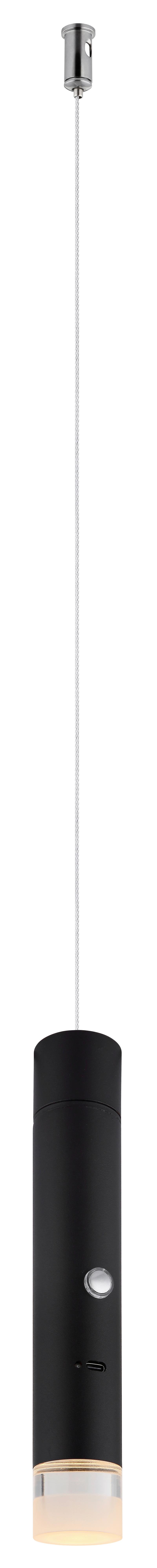 ZÁVĚSNÉ LED SVÍTIDLO PELO - černá/čiré, Design, kov/plast (38/120cm) - Globo