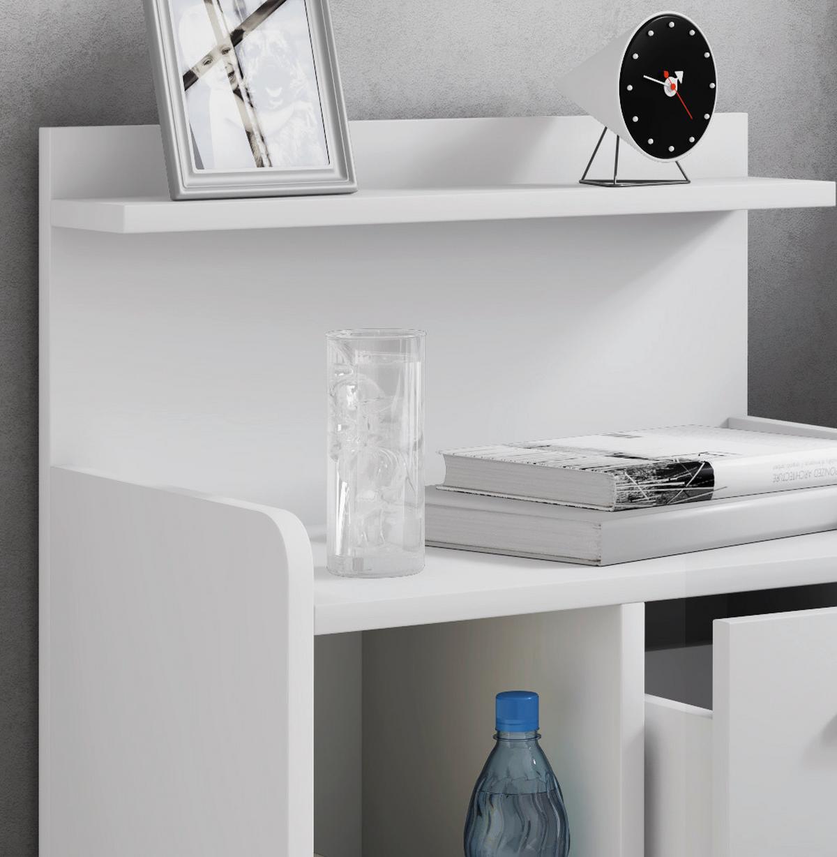 Nachtkästchen Weiß H: 60 cm Nilasa - Weiß, Basics, Holzwerkstoff (47/60/29cm) - MID.YOU