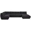 Wohnlandschaft Giselle Schwarz Lederlook - Schwarz, Trend, Textil (210/390/185cm) - Livetastic