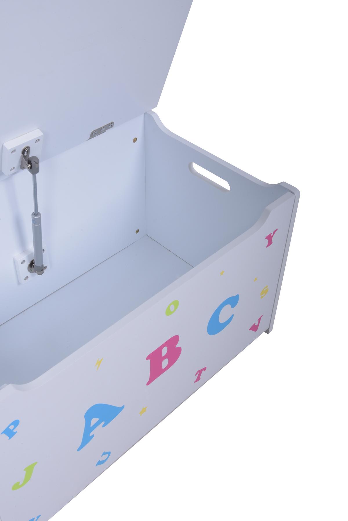 Truhenbank Kinder-Truhenbank, Abc - Weiß, MODERN, Holzwerkstoff (35,5/53/60cm)