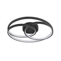 STROPNÉ LED SVIETIDLO RIMO - čierna, Modern, kov/plast (40/7,5cm) - Mömax