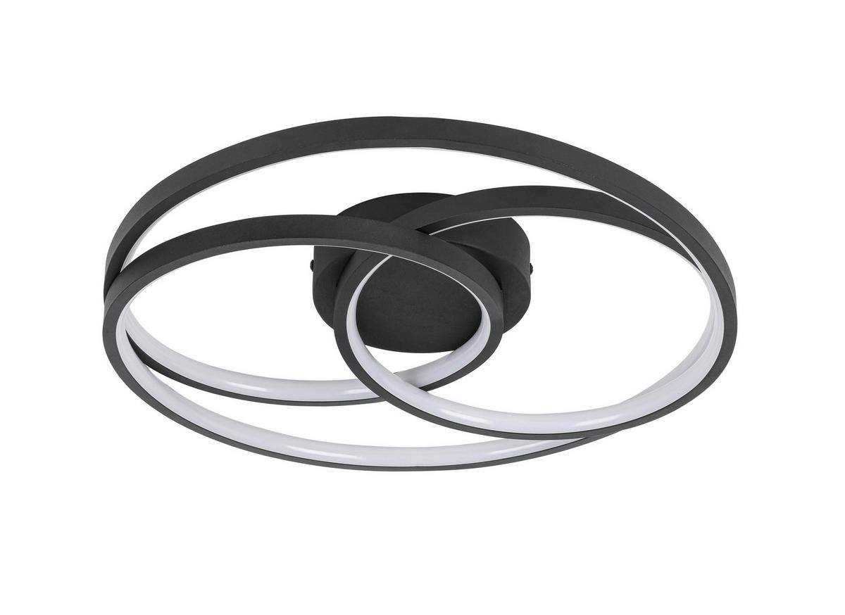 STROPNÉ LED SVIETIDLO RIMO - čierna, Modern, kov/plast (40/7,5cm) - Mömax