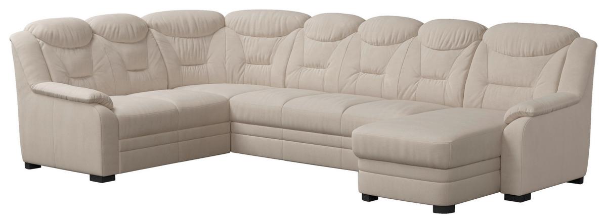 Wohnlandschaft Marcus Beige inkl. Bettkasten - Beige/Schwarz, Basics, Textil (211/330/162cm) - MID.YOU