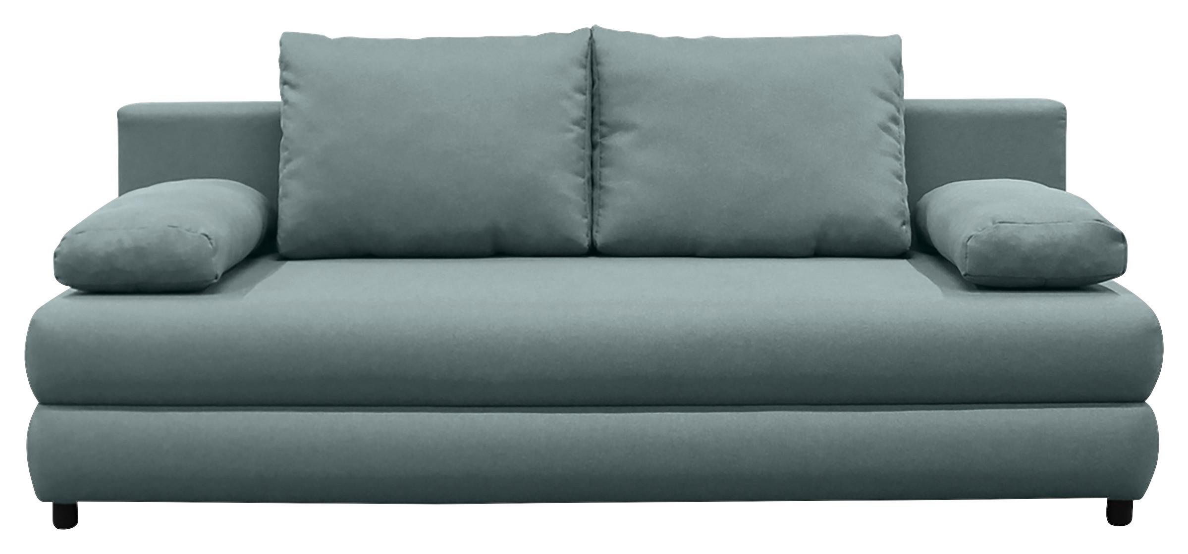 Schlafsofa Mela Mintgrün B: 200 Cm - Schwarz/Mintgrün, Design, Textil (200/88/87cm) - P & B