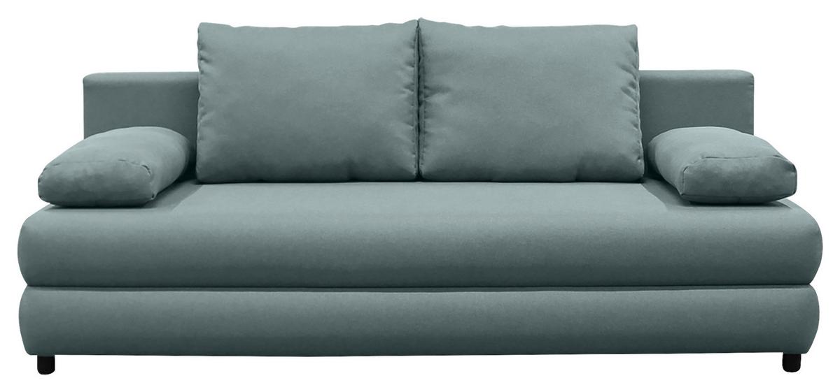 Schlafsofa Mela Mintgrün B: 200 cm - Schwarz/Mintgrün, Design, Textil (200/88/87cm) - P & B