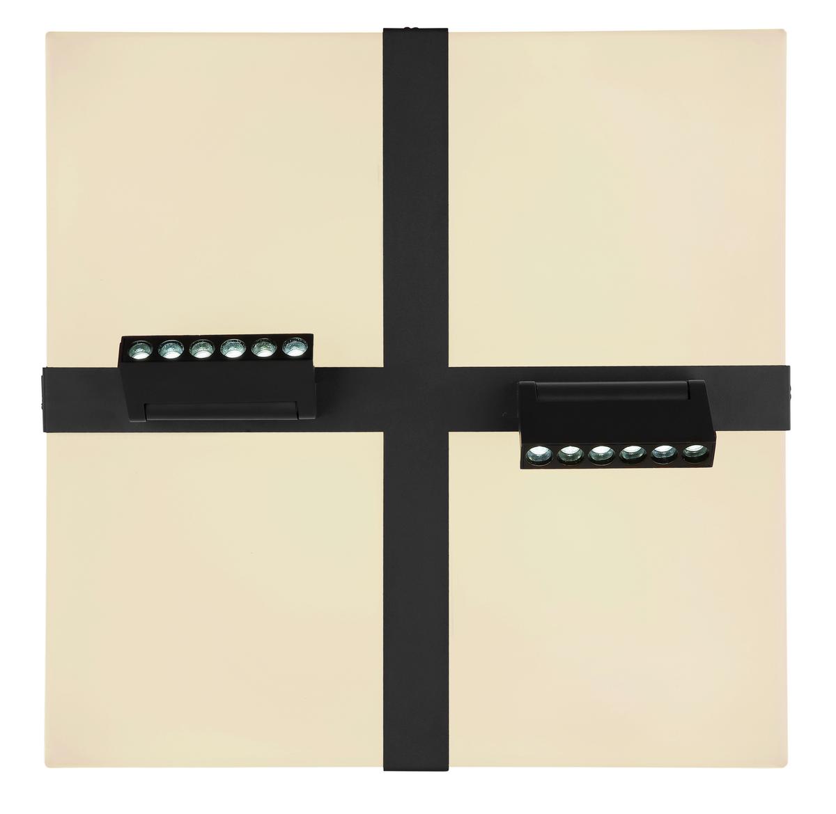 LED-Deckenleuchte 48118-30 - Opal/Schwarz, Design, Kunststoff/Metall (45/45/16,1cm) - Globo