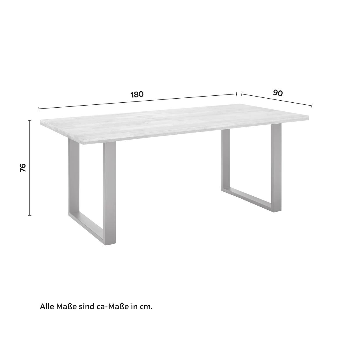 Jídelní stůl ADAMO masiv 180x90cm - černá/barvy dubu, Moderní, kov/dřevo (180/90/76cm) - Bessagi Home